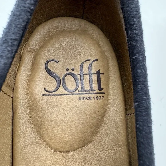 SOFFT Cassia Heel Women's Size 7.5 M Navy Suede Leather Loafer Comfort Shoe - Picture 3 of 8